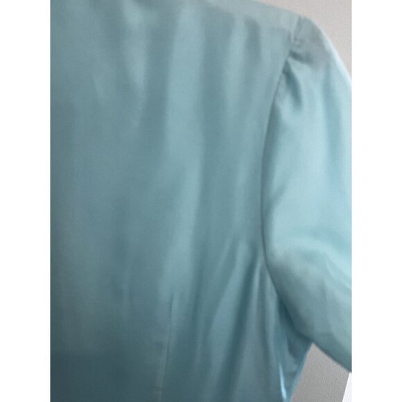 Vineyard Vines Seafoam Silk Shirt Dress Women's Size 4 Roll Tab Sleeve Option - Picture 8 of 9